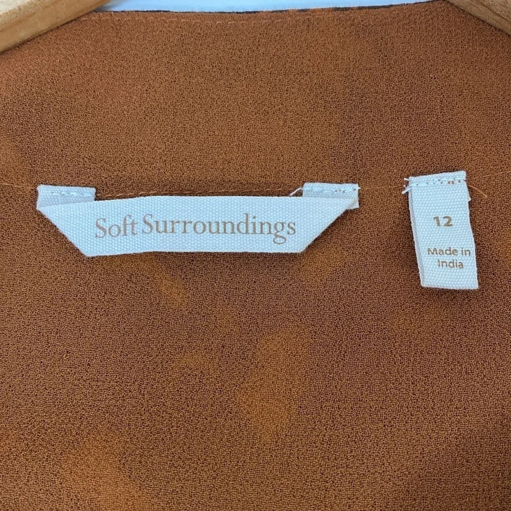 Soft Surroundings Midi Dress 12 Boho Art to Wear Burnished Copper - Picture 10 of 14